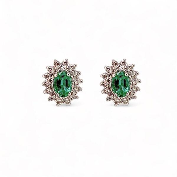 Emerald and diamond earrings 750 % Art.OR1288