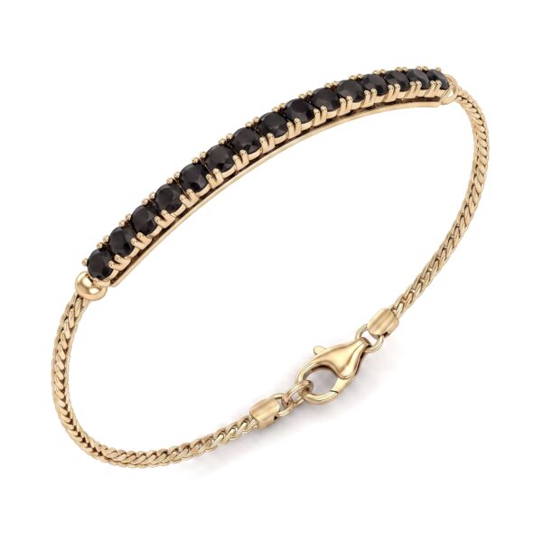Bracciale tennis PADDLE diamanti neri oro giallo  art.BRC11