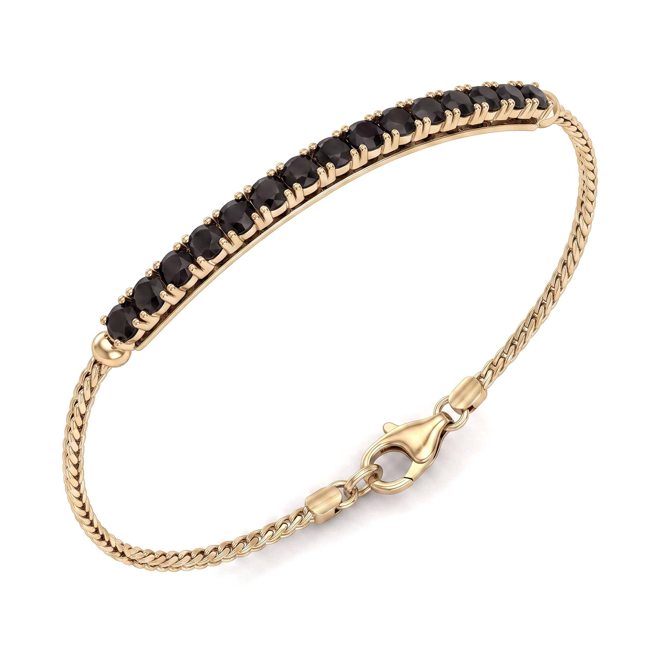 Bracciale tennis PADDLE diamanti neri oro giallo  art.BRC11
