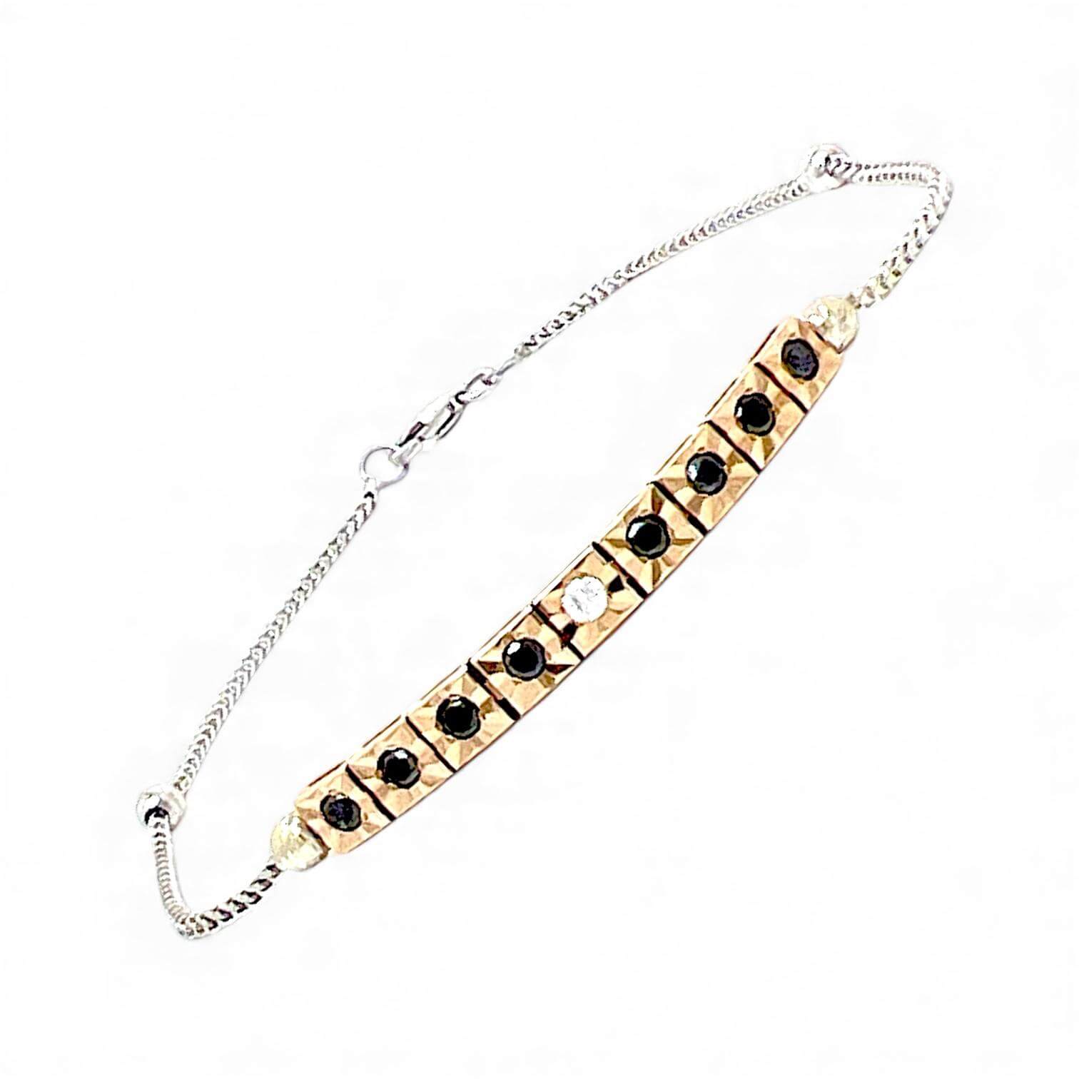 Bracciale tennis PADDLE diamanti neri oro bianco  art.BRC11