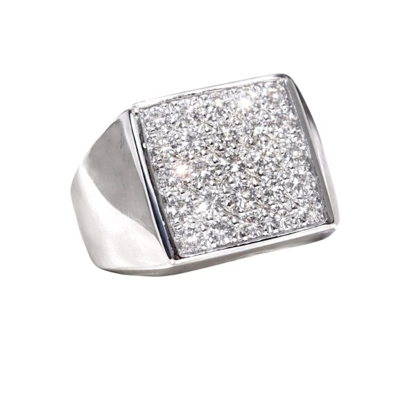Anello chevalier oro bianco diamanti art. AN2818-2