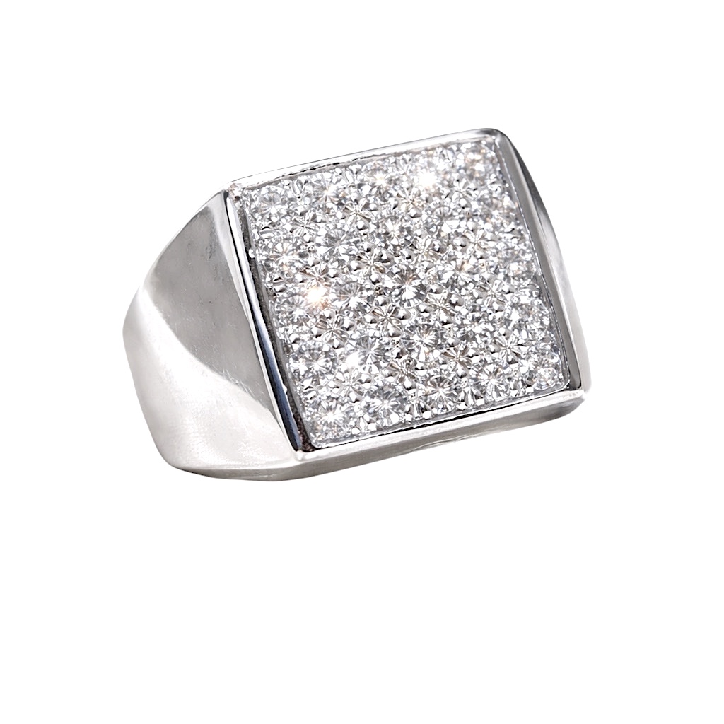 White gold diamond chevalier ring art. AN2818