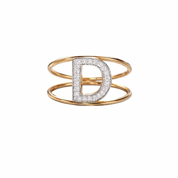 Anello iniziale in oro rosa  e diamanti art.AN-D R