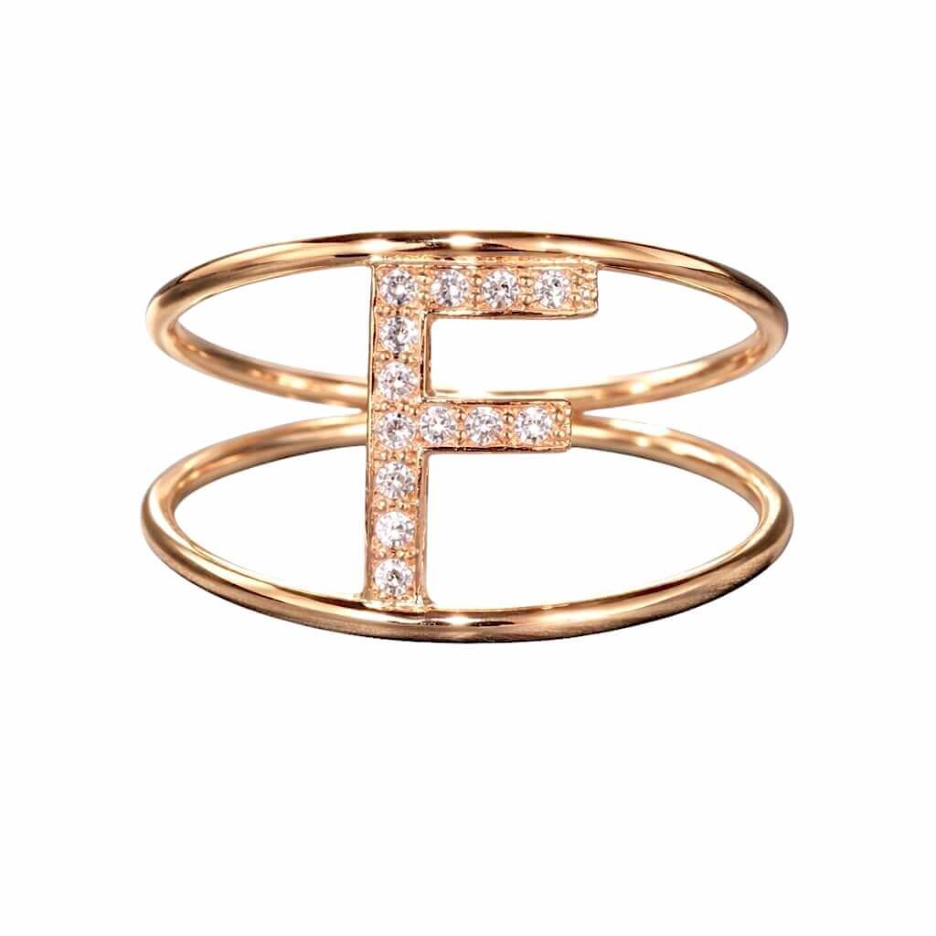 Initial rose gold ring art.AN-F RR
