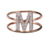 Anello iniziale M oro e diamanti art. AN-M R