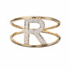 Anello iniziale R oro e diamanti art. AN-R G
