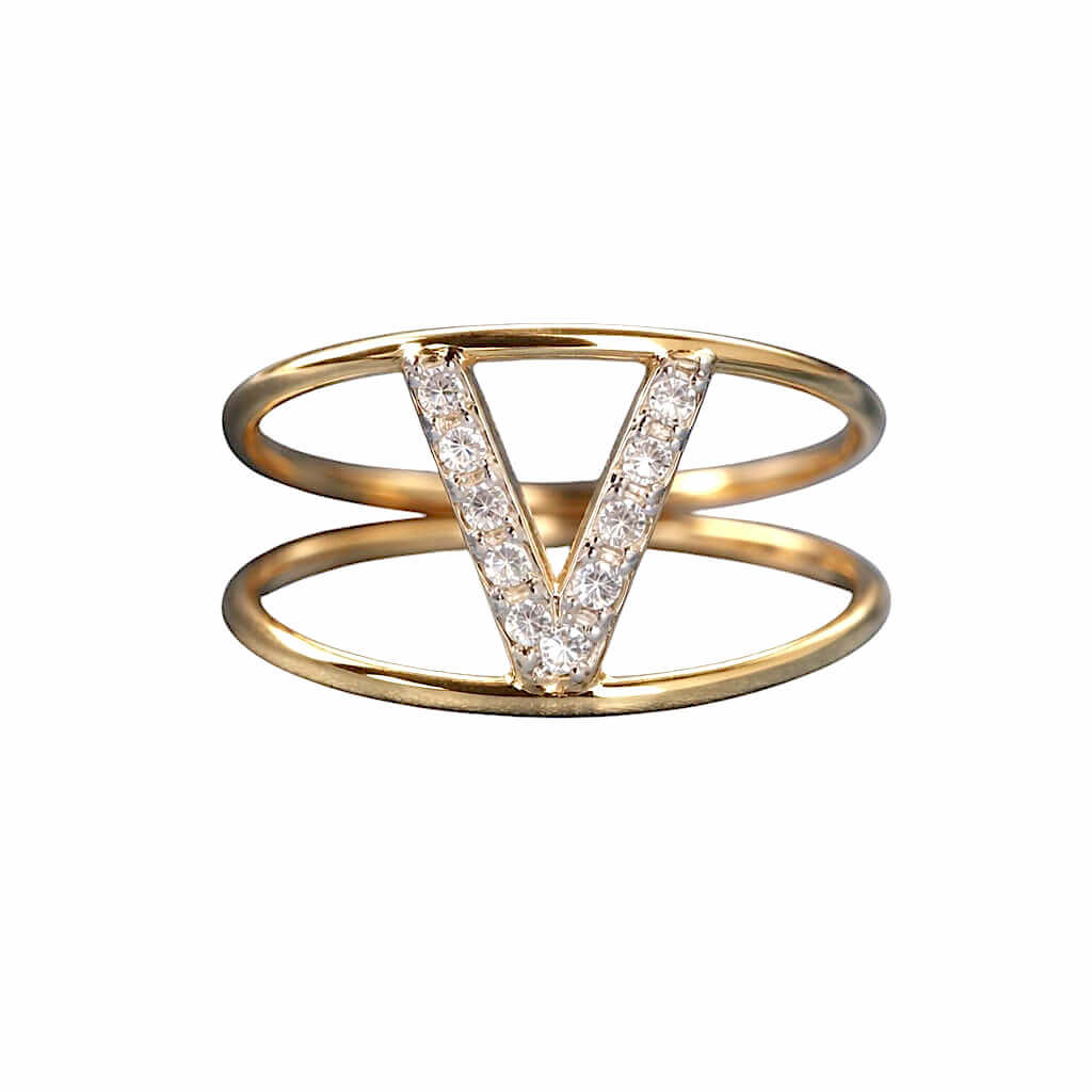 Initial gold ring art.AN-V