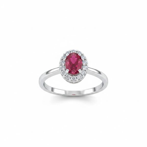 GOLD RING 750% RUBY AND DIAMONDS ART. AN2003