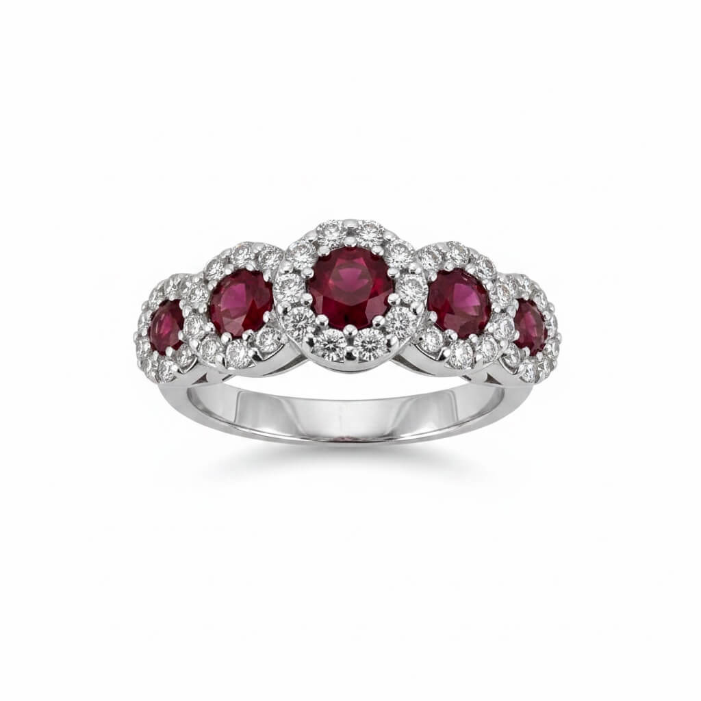 Anello veretta con diamanti e rubini BELLE EPOQUE art. AN2095