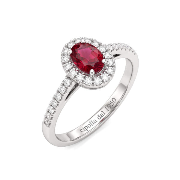 RING GOLD 750% RUBY AND DIAMONDS ART. AN1148
