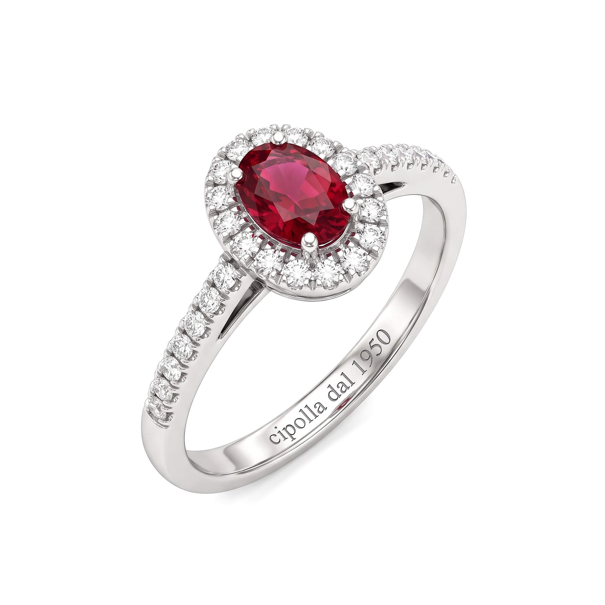 RING GOLD 750% RUBY AND DIAMONDS ART. AN1148