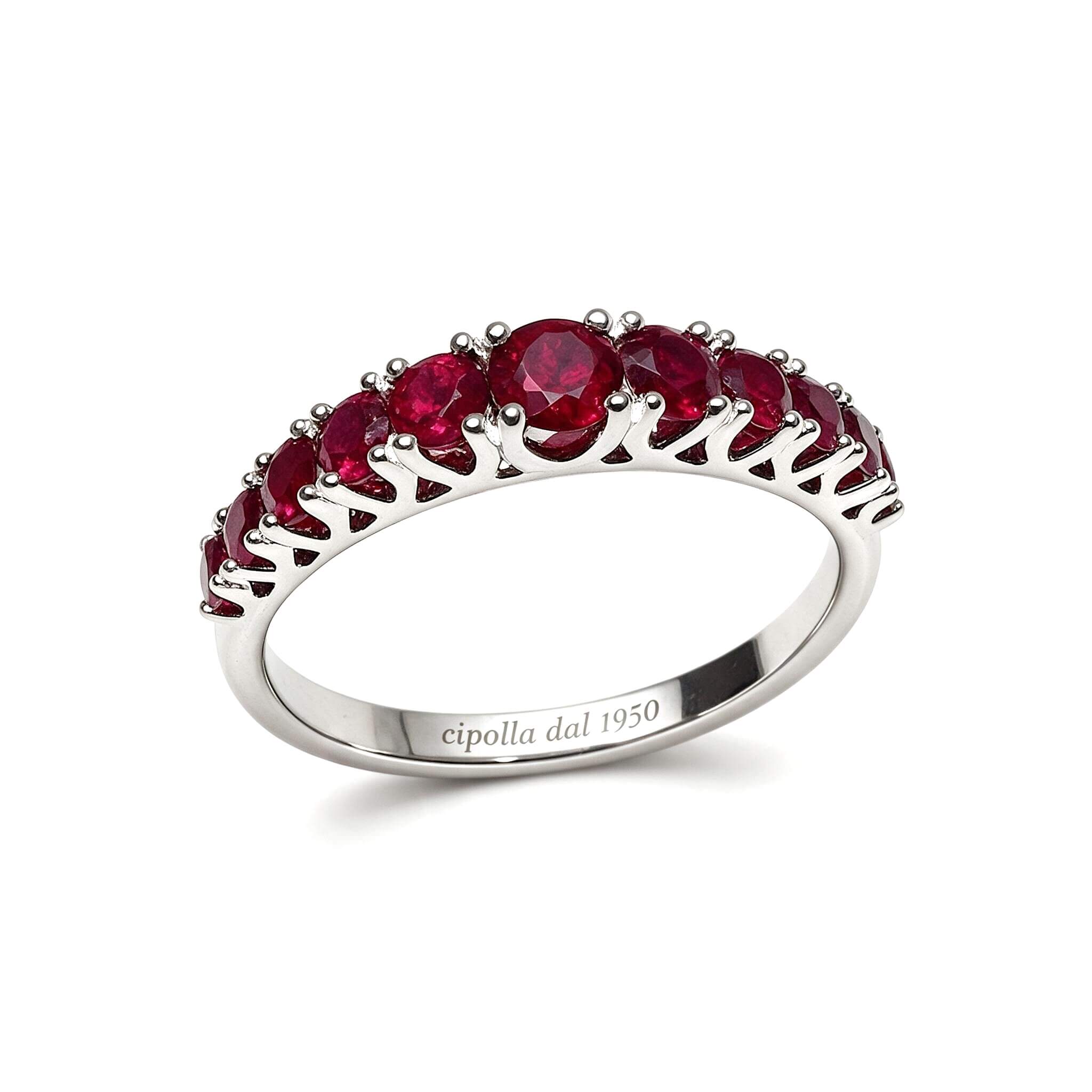 Anello veretta di rubini e diamanti GEMME art. AN1820