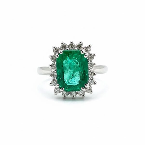 Gold and diamond emerald ring BON TON Art. AN1127