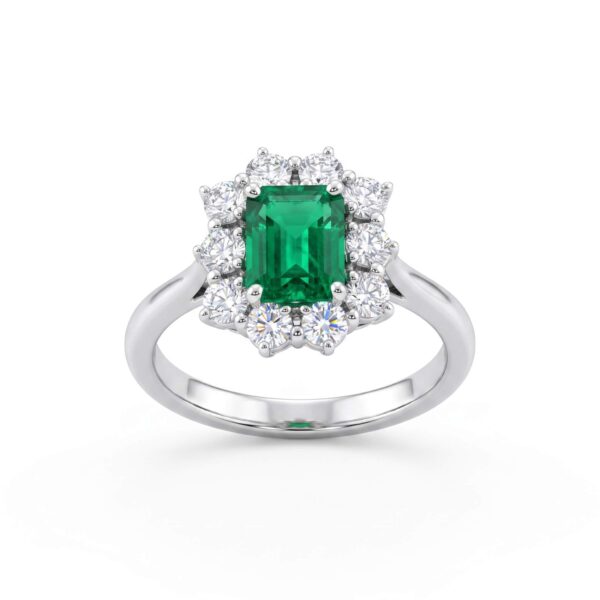 Gold and diamond emerald ring BON TON Art. AN625