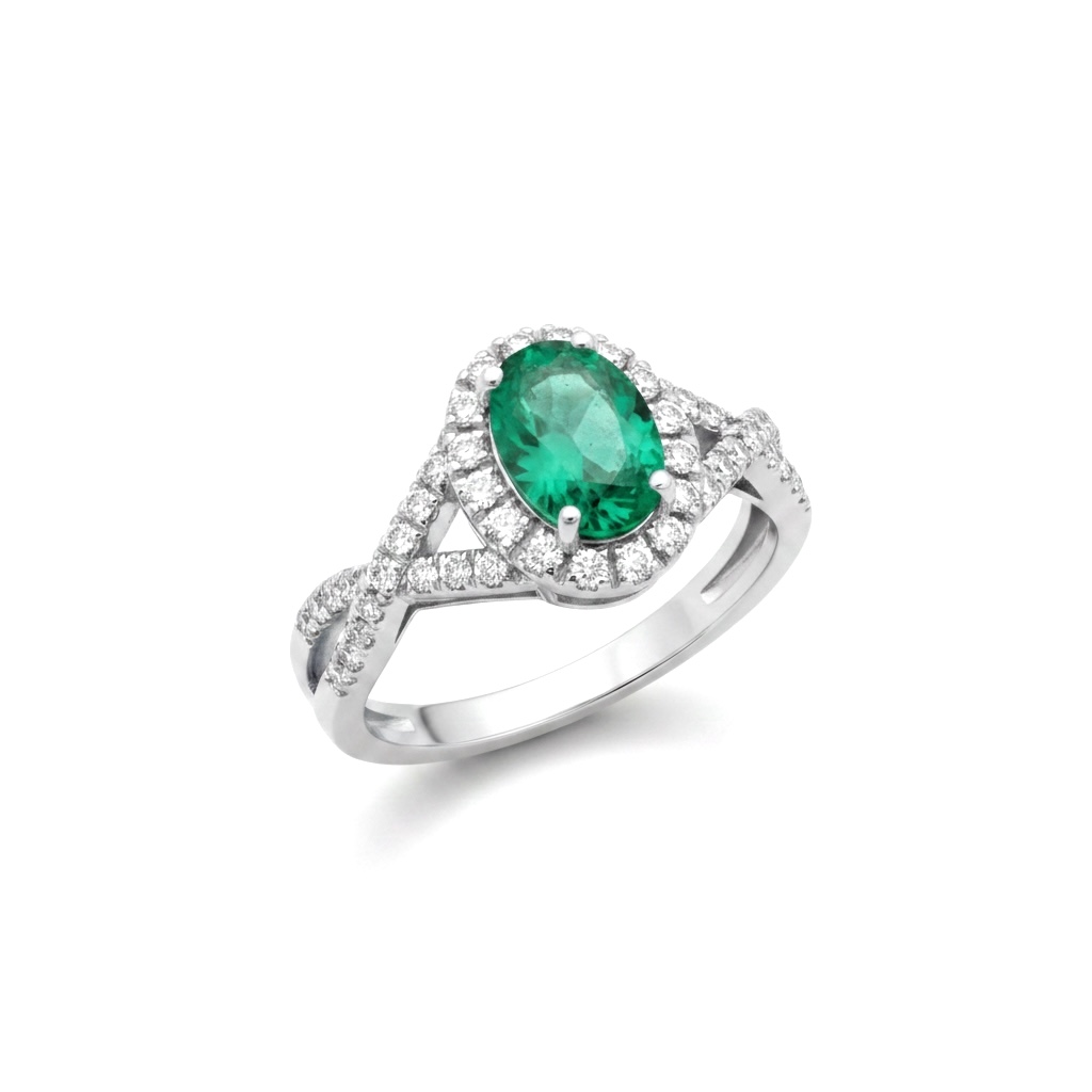 Anello smeraldo e diamanti BELLE EPOQUE art. AN1056