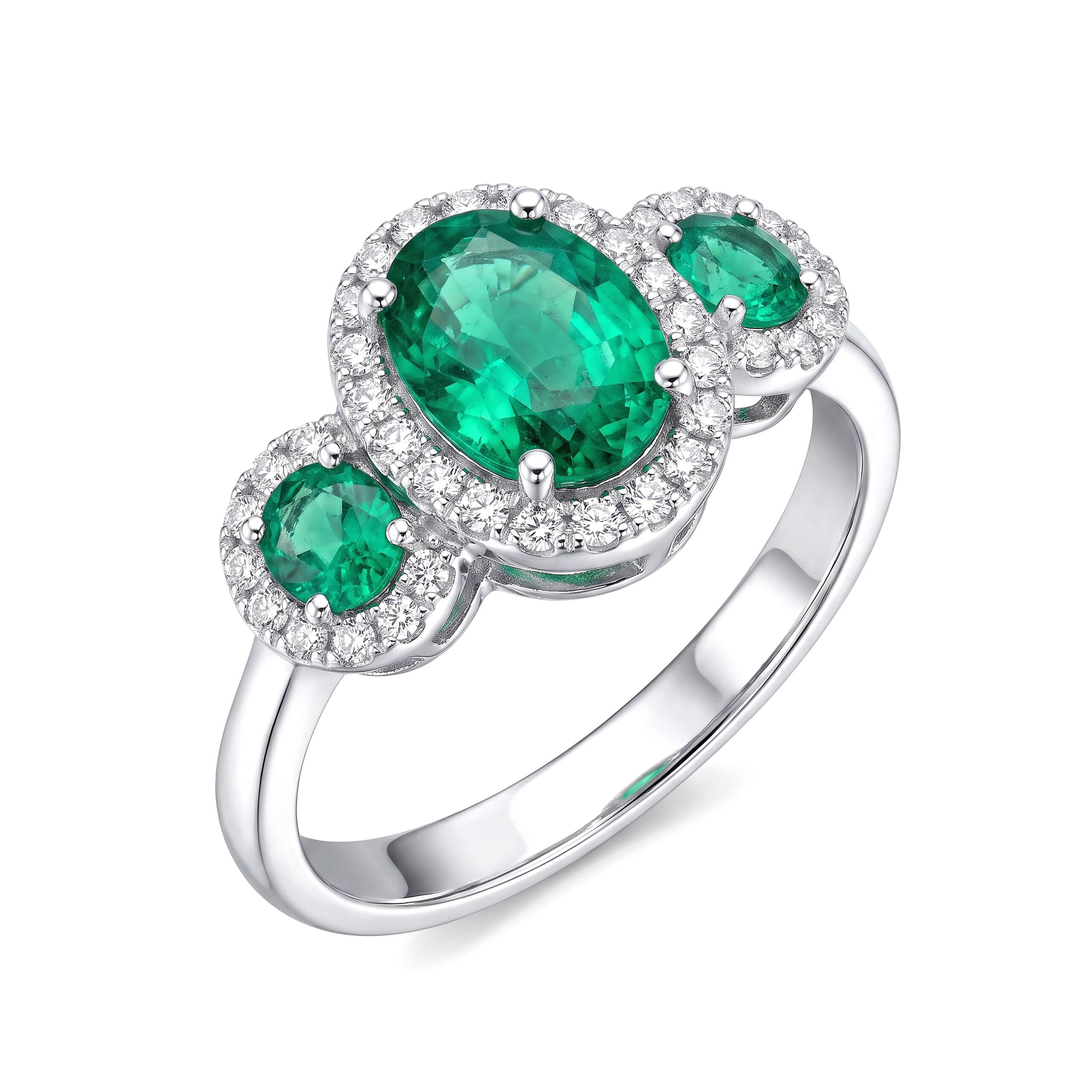 Anello trilogy smeraldo e diamanti Belle Epoque Art. AN2534-1