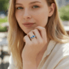 Anello trilogy zaffiri diamanti in oro bianco BELLE EPOQUE  ART. RF02689BS-01