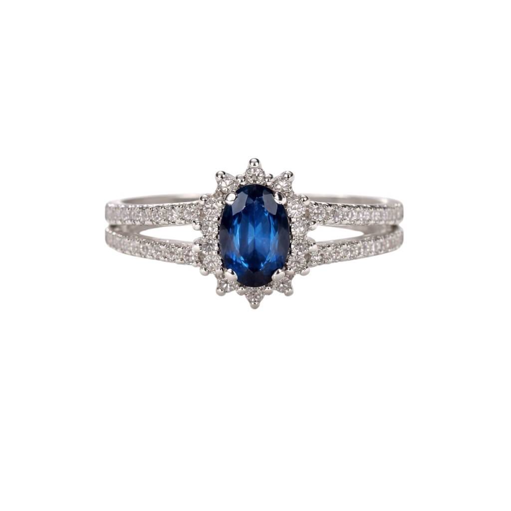 GOLD RING – SAPPHIRE AND DIAMONDS COD. ART. AN898