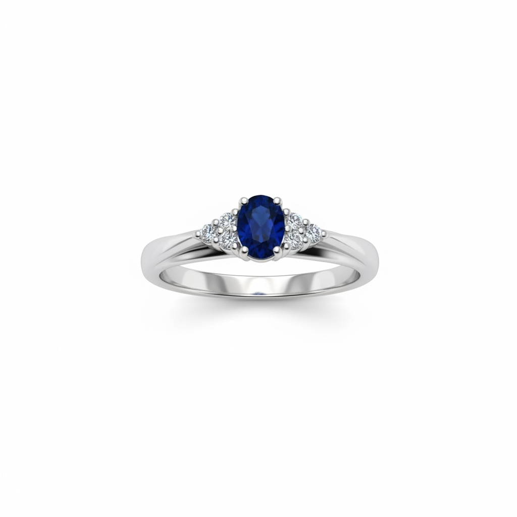Anello zaffiro blue e diamanti GEMME Art. AN2674-1