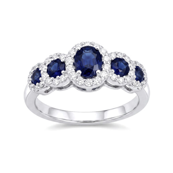Eternity ring with sapphires, diamonds and Belle Epoque gold art. AN2055-1