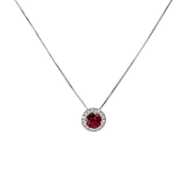 GIROCOLLO PENDENTE RUBINO DIAMANTI ORO 18KT CIPOLLA DAL 1950 GIOIELLIERI PALERMO 3 gioielleria palermo BELLE EPOQUE Gold and Diamonds Ruby Pendant Art.CD271