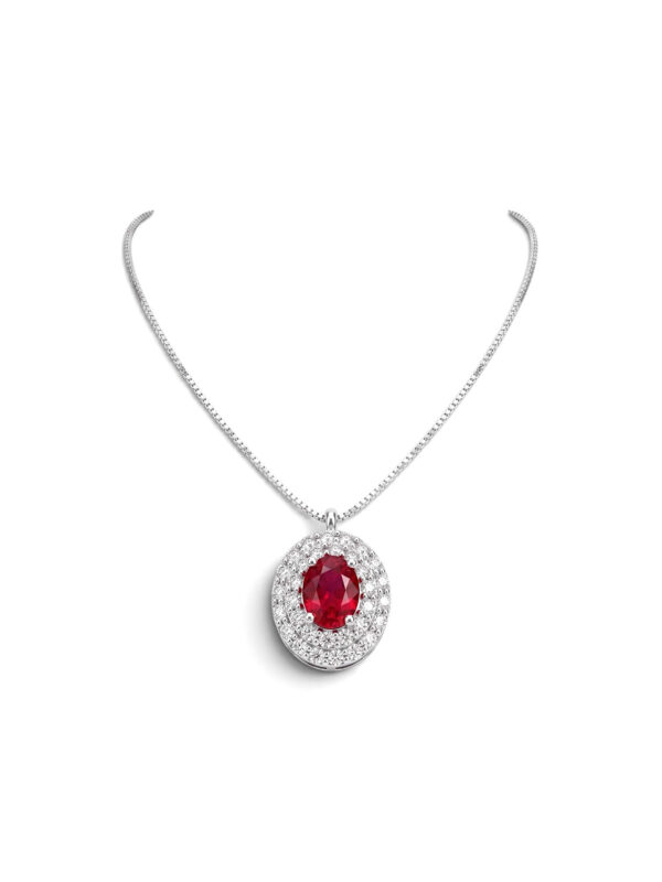 GIROCOLLO PENDENTE RUBINO DIAMANTI ORO 18KT CIPOLLA DAL 1950 GIOIELLIERI PALERMO 4 gioielleria palermo White gold 750% ruby pendant and diamonds Art. CD920
