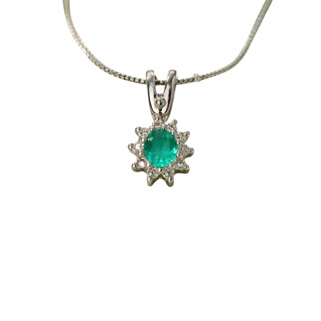 750% gold emerald and diamond pendant Art. CD536