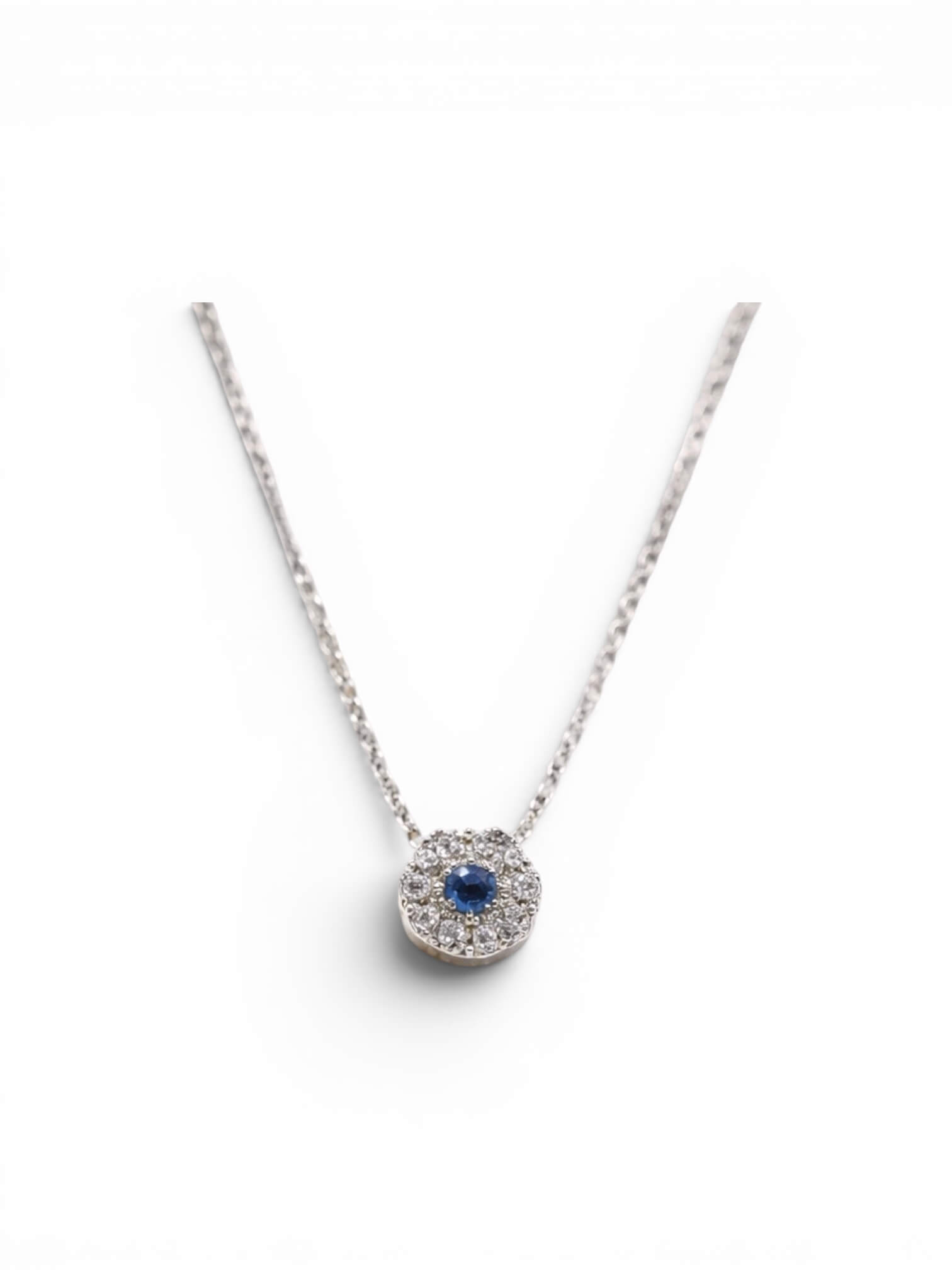 Girocollo  Fiore con zaffiro e diamanti  art. CD814