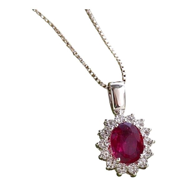 Gold Ruby and Diamond BON TON Pendant Art.CD549