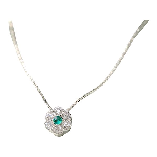 Girocollo  Fiore con smeraldo e diamanti art. CD813