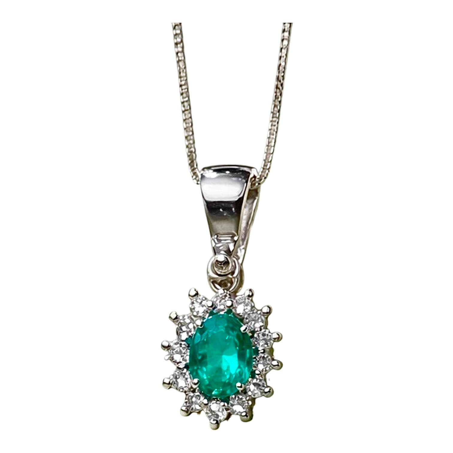 Girocollo smeraldo e diamanti BON TON art. CD1080-1
