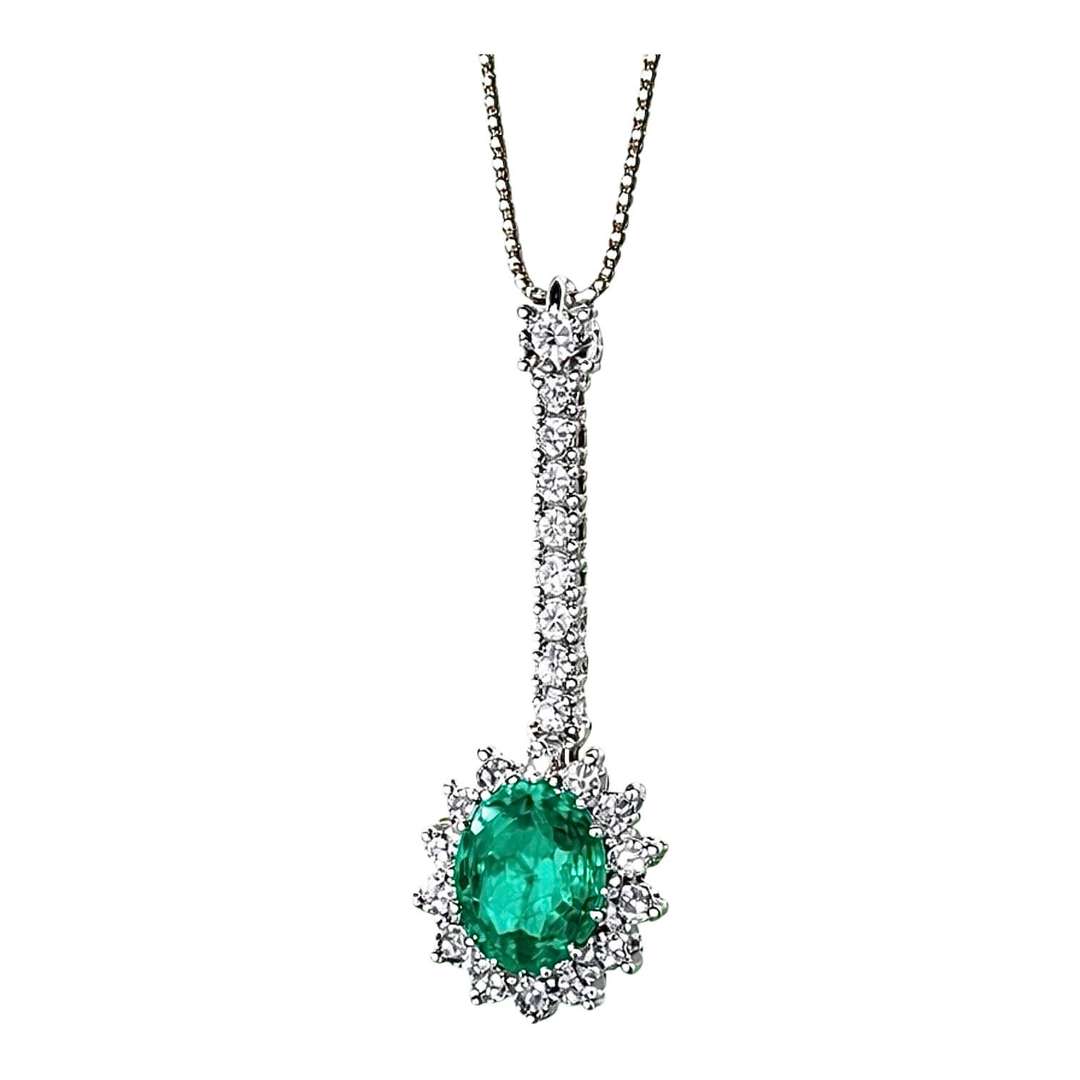 Girocollo smeraldo diamanti e oro BON TON Art. CD373