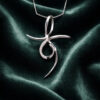 750% white gold cross pendant