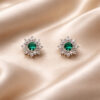 Earrings with emerald diamonds and gold 750% Art. OR1399