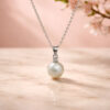 Girocollo perla diamanti oro bianco  art.CDP68-1