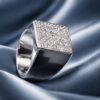 Anello chevalier oro bianco diamanti art. AN2818-2