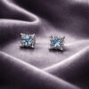Earrings with diamonds and aquamarine GEMS ART.OR1254