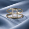 Anello iniziale B oro giallo e diamanti art. AN-B G