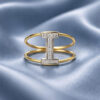 Anello iniziale I in oro e diamanti art. AN-I G