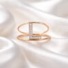 Anello  in oro rosa e bianco lettera L con diamanti Art. AN-L