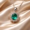 Pendente smeraldo oro bianco e diamanti BON TON ART. CD110