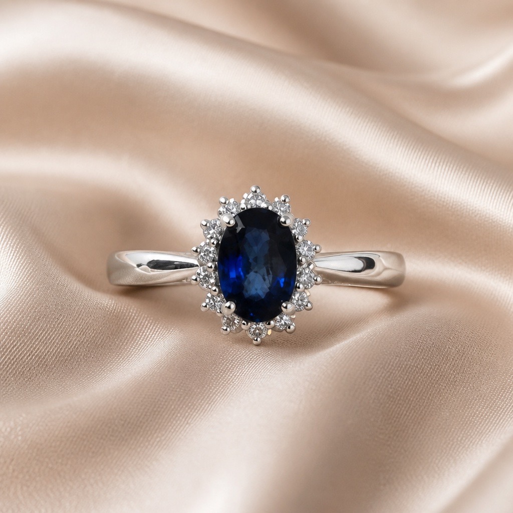 Sapphire ring in gold and diamonds BON TON Art. AN2174-2 Sapphire ring in gold and diamonds BON TON Art. AN2174-2