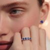 Sapphires and diamonds veretta ring love NOTES Art. AN1906
