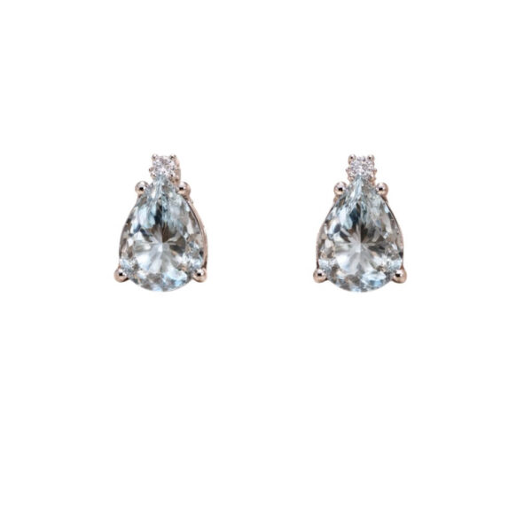 Aquamarine Earrings Gold and Diamonds Art. 190822