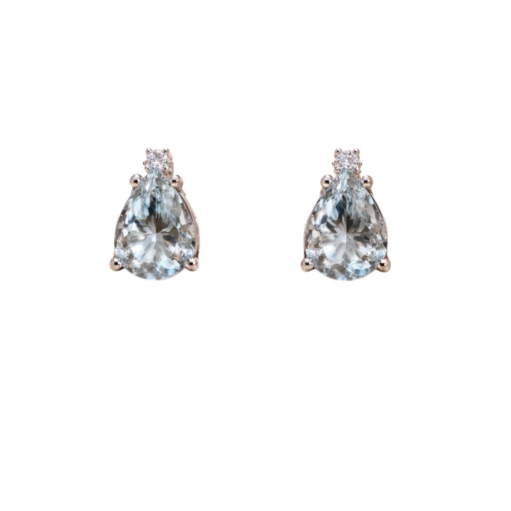 Aquamarine Earrings Gold and Diamonds Art. 190822