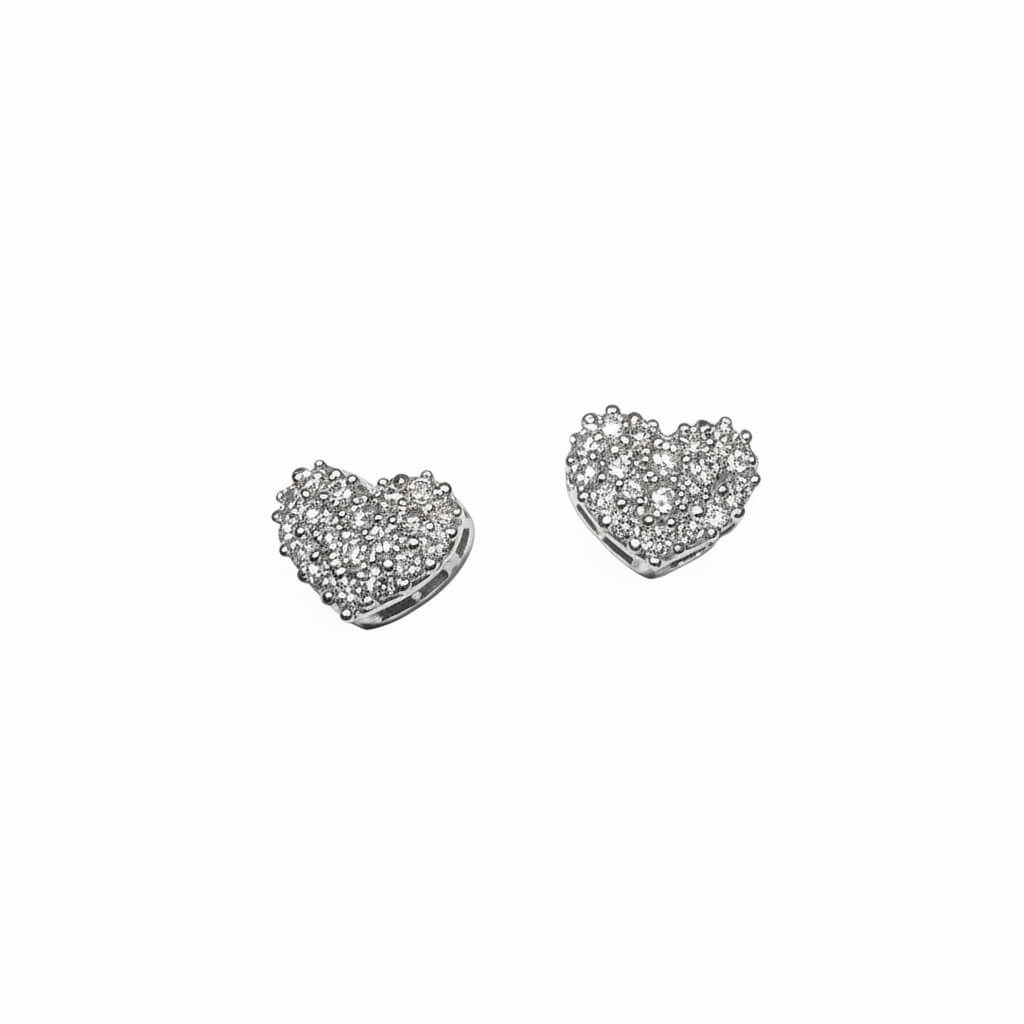 Diamond Pavé Heart Earrings Art. OR244