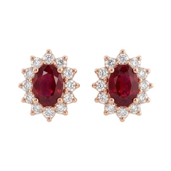 Orecchini rubini diamanti oro rosa BON TON  Art.OR1276