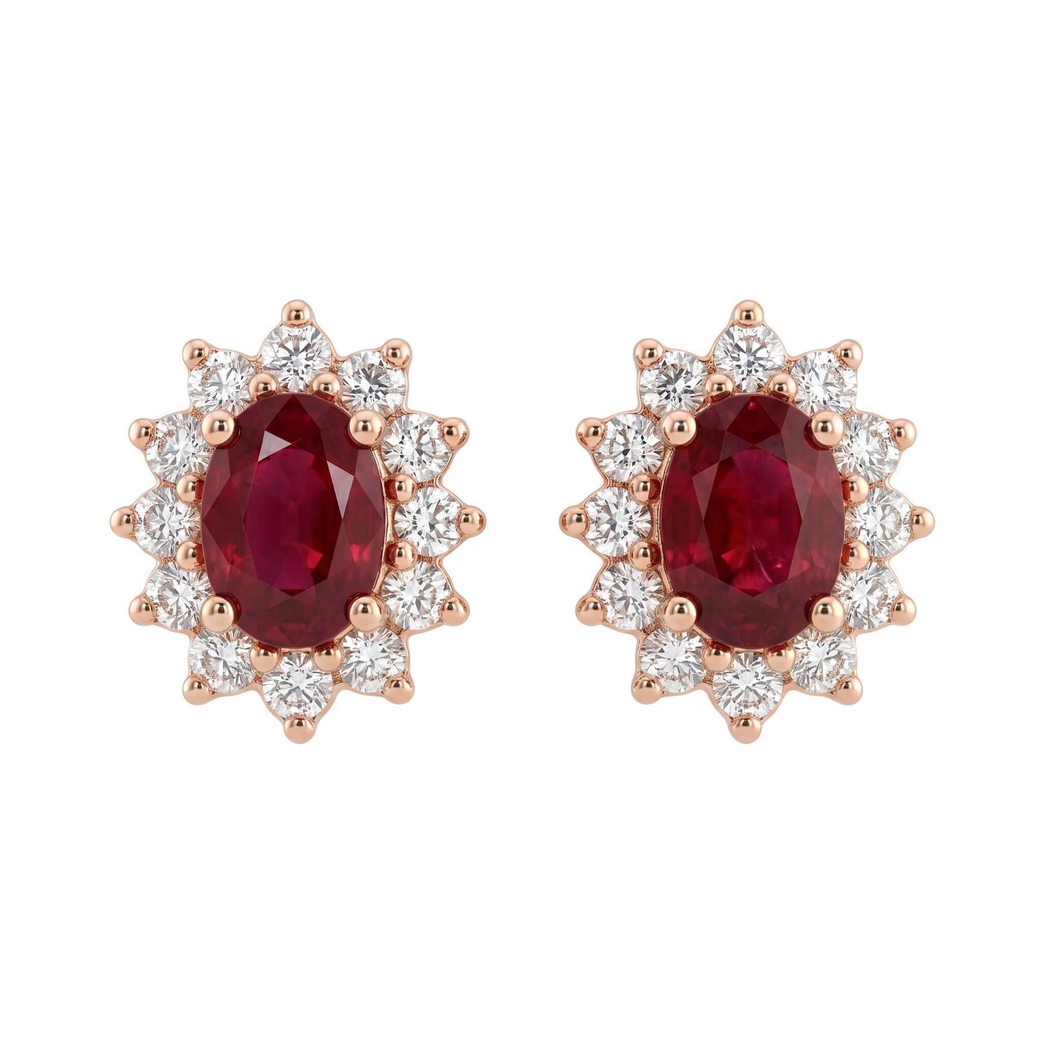 Orecchini rubini diamanti oro rosa BON TON  Art.OR1276