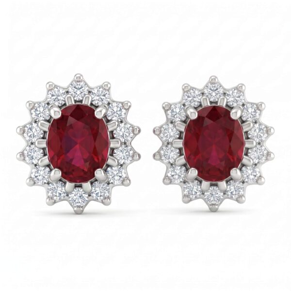 Gold ruby earrings and BON TON diamonds Art. OR505