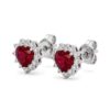 Gold ruby earrings and HEART diamonds Art. OR1493